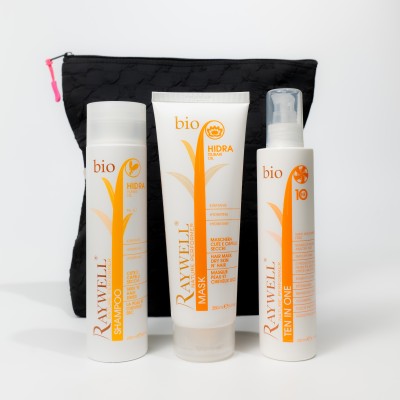 Зволожуючий набір для сухого волосся Raywell Hidra з косметичкою у подарунок Raywell Black