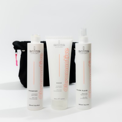 Набір для фарбованого волосся з гранатом Envie Sublime Chromactive з косметичкою у подарунок Raywell Black