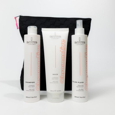 Набір для фарбованого волосся з гранатом Envie Sublime Chromactive з косметичкою у подарунок Raywell Black