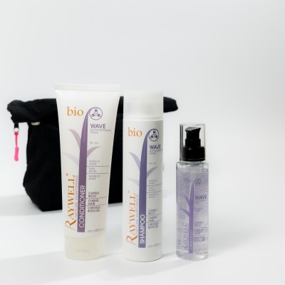 Набір для кучерявого волосся Raywell Bio з косметичкою у подарунок Raywell Black