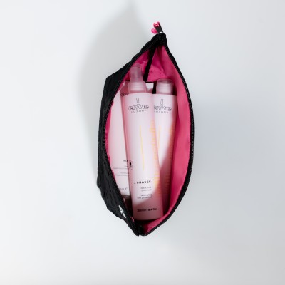 Набір для сухого та кучерявого волосся з молочними протеїнами Envie Sublime Milk з косметичкою у подарунок Raywell Black