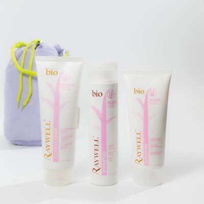 Розгладжуючий набір для волосся Raywell Bio BOMA  з косметичкою у подарунок Envie Violet
