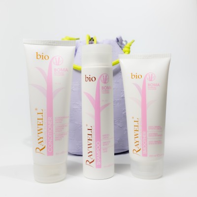 Розгладжуючий набір для волосся Raywell Bio BOMA  з косметичкою у подарунок Envie Violet