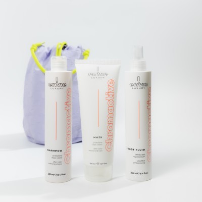 Набір для фарбованого волосся з гранатом Envie Sublime Chromactive з косметичкою у подарунок Envie Violet