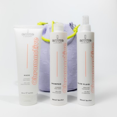 Набір для фарбованого волосся з гранатом Envie Sublime Chromactive з косметичкою у подарунок Envie Violet