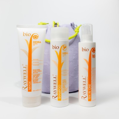 Зволожуючий набір для сухого волосся Raywell Hidra з косметичкою у подарунок Envie Violet