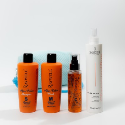 Набір для фарбованого волосся Raywell After Color з косметичкою у подарунок Envie Blue