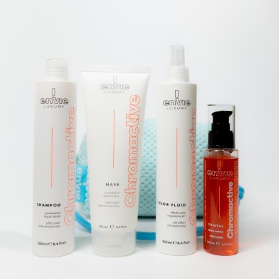 Набор для окрашенных волос с гранатом Envie Sublime Chromactive с косметичкой в подарок Envie Blue