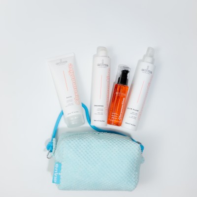 Набір для фарбованого волосся з гранатом Envie Sublime Chromactive з косметичкою у подарунок Envie Blue