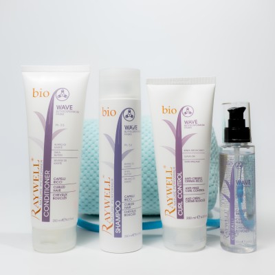 Набір для кучерявого волосся Raywell Bio з косметичкою у подарунок Envie Blue
