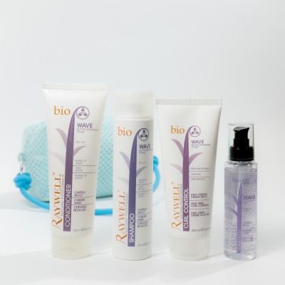 Набір для кучерявого волосся Raywell Bio з косметичкою у подарунок Envie Blue